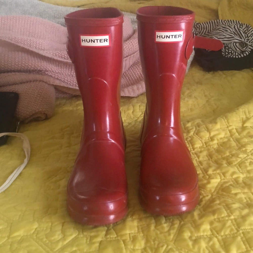 Red short Hunter boots